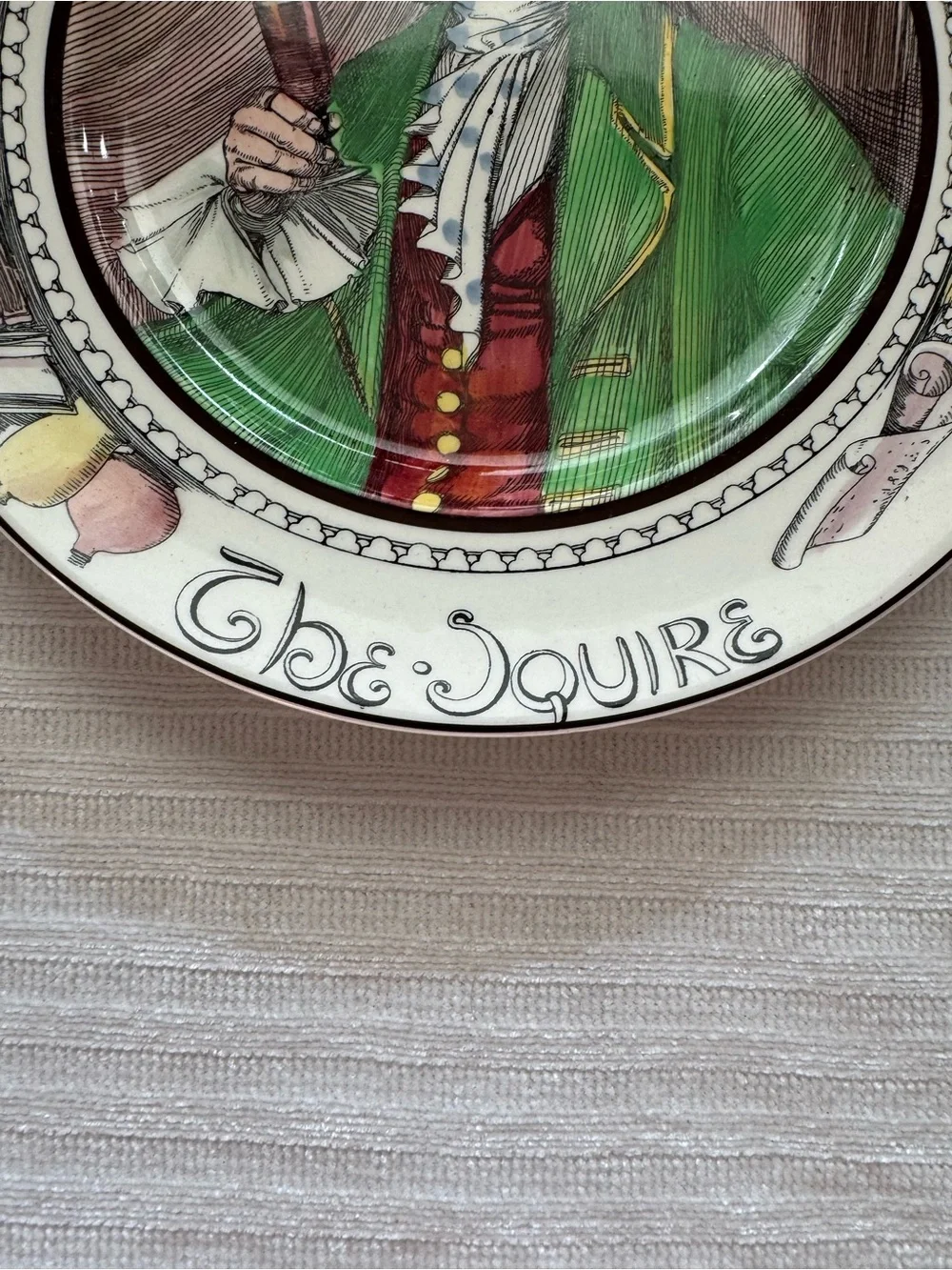 Royal Doulton Plate 'The Squire' – Green & Red Accented Portrait